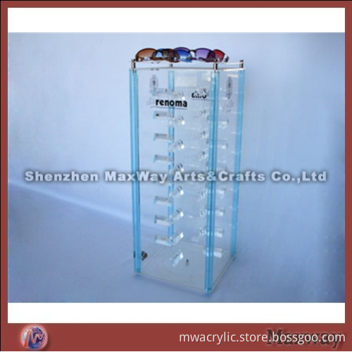 Quadrate transparent acrylic sunglasses holder/display rack